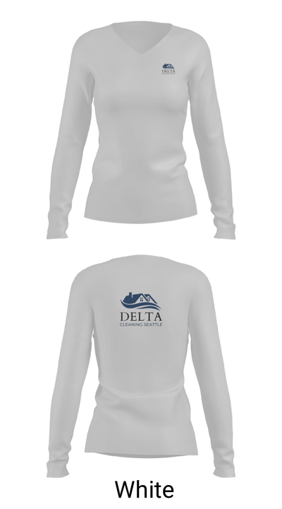 Delta cleaning LLC 32012075 Women's Long Sleeve V-neck Shirt - 6