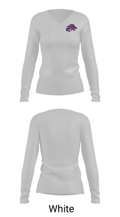 Concrete High School Wrestling 41279943 Women's Long Sleeve V-neck Shirt - 6