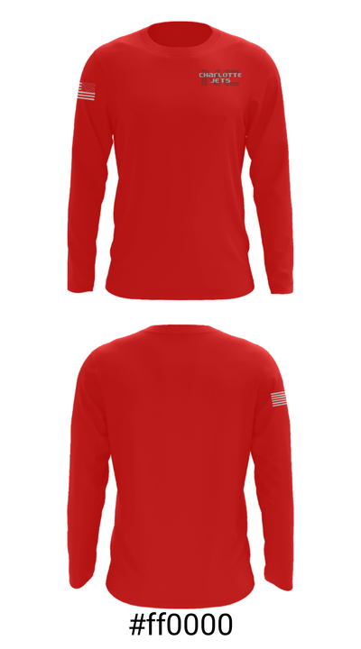 Charlotte Jets Basketball Organization 86916332 Long Sleeve Performance Shirt - 18