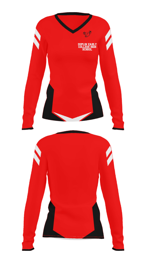 Women's Long Sleeve Vneck Shirt, Duplin Early College High School, Spirit Store, Teamtime, Team time, sublimation, custom sports apparel, team uniforms, spirit wear, spiritwear, sports uniforms, custom shirts, team store, custom team store, fundraiser sports, apparel fundraiser