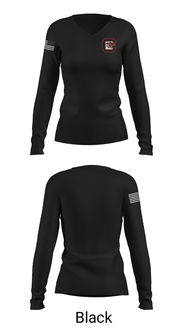 Women's Long Sleeve Vneck Shirt, Cocke County High School Wrestling, Wrestling, Teamtime, Team time, sublimation, custom sports apparel, team uniforms, spirit wear, spiritwear, sports uniforms, custom shirts, team store, custom team store, fundraiser sports, apparel fundraiser