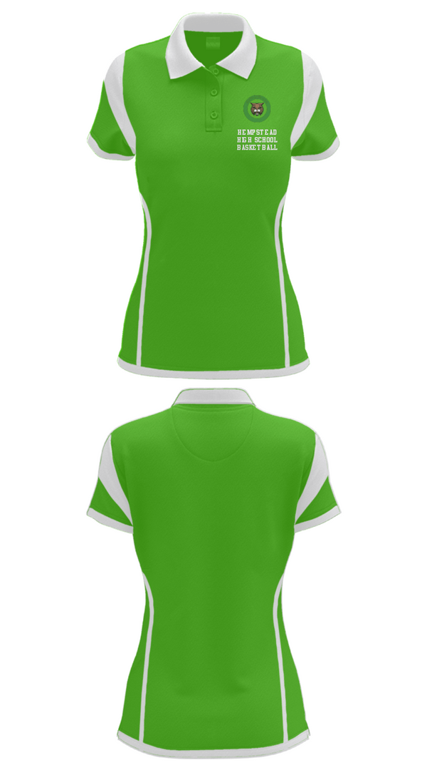 Women's Short Sleeve Performance Polo, Hempstead High School Basketball, Women's Basketball, Teamtime, Team time, sublimation, custom sports apparel, team uniforms, spirit wear, spiritwear, sports uniforms, custom shirts, team store, custom team store, fundraiser sports, apparel fundraiser