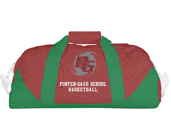 Duffle Bag, Porter-Gaud School Basketball, Women's Basketball, Teamtime, Team time, sublimation, custom sports apparel, team uniforms, spirit wear, spiritwear, sports uniforms, custom shirts, team store, custom team store, fundraiser sports, apparel fundraiser