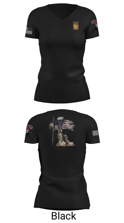 18th FA BDE Airborne 33985132 Women's Short Sleeve V-neck Shirt - 20