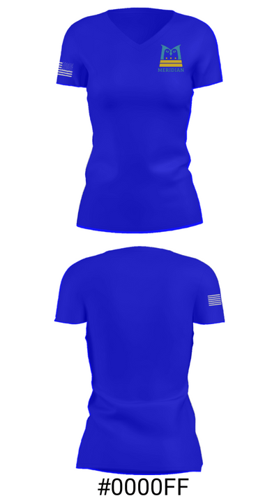 Meridian Public Charter School 9992956 Women's Short Sleeve V-neck Shirt - 21