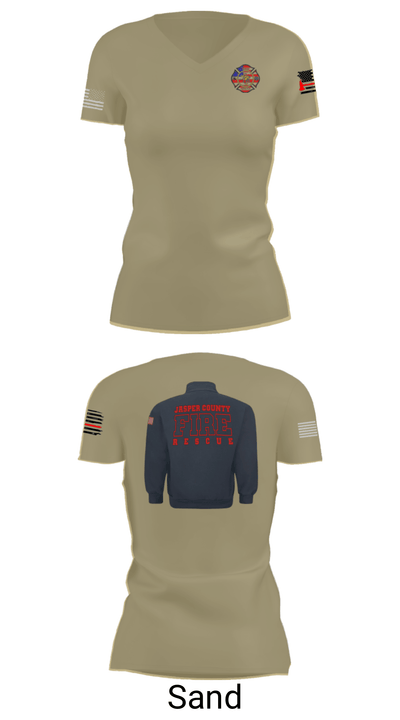 Jasper County Fire Rescue 11474467 Women's Short Sleeve V-neck Shirt - 43