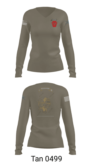 Women's Long Sleeve Vneck Shirt, 1-111th IN BN 38506759, Army, Teamtime, Team time, sublimation, custom sports apparel, team uniforms, spirit wear, spiritwear, sports uniforms, custom shirts, team store, custom team store, fundraiser sports, apparel fundraiser