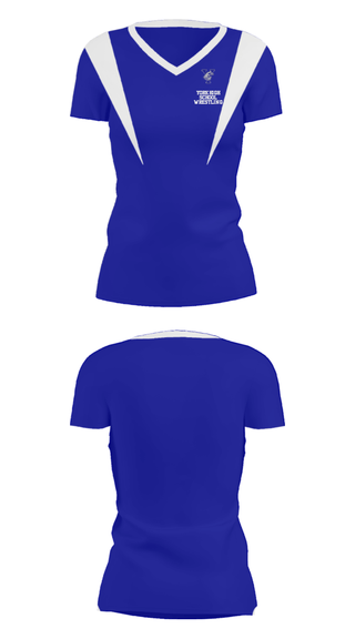 Women's Short Sleeve Vneck Shirt, York High School Wrestling, Wrestling, Teamtime, Team time, sublimation, custom sports apparel, team uniforms, spirit wear, spiritwear, sports uniforms, custom shirts, team store, custom team store, fundraiser sports, apparel fundraiser