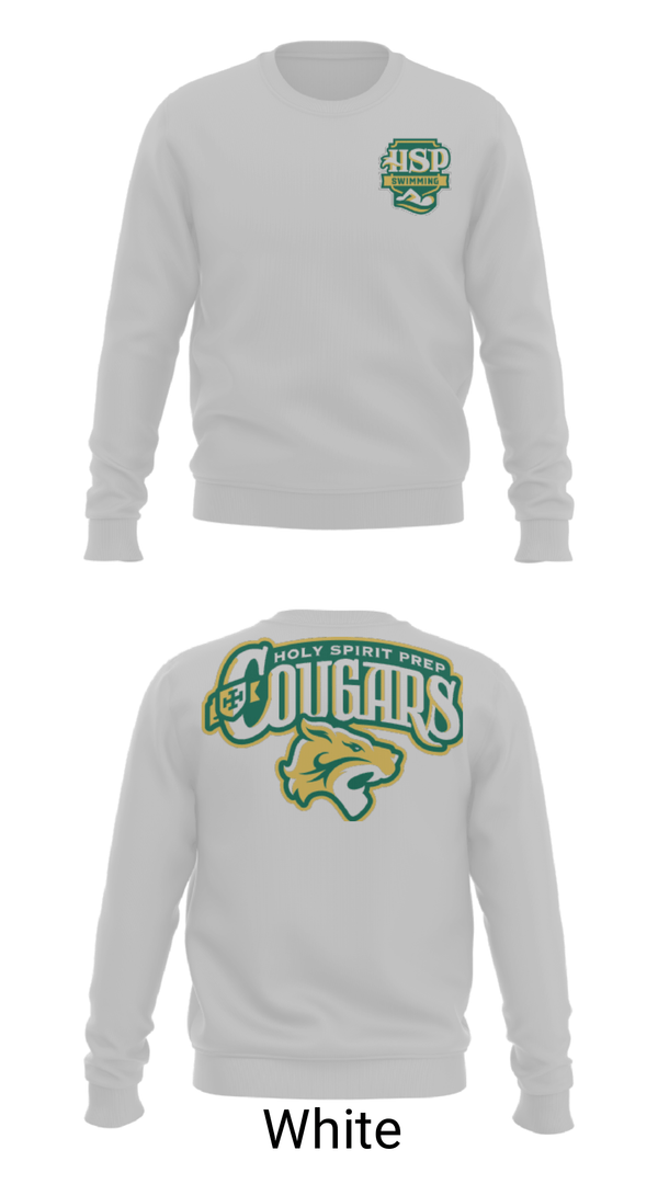Crew Neck Sweatshirt, Holy Spirit Preparatory Upper School Swimming, Swimming, Teamtime, Team time, sublimation, custom sports apparel, team uniforms, spirit wear, spiritwear, sports uniforms, custom shirts, team store, custom team store, fundraiser sports, apparel fundraiser