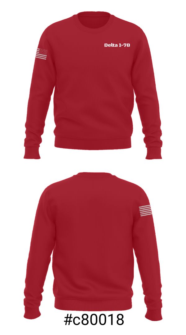 Crew Neck Sweatshirt, Delta 1-78, Army, Teamtime, Team time, sublimation, custom sports apparel, team uniforms, spirit wear, spiritwear, sports uniforms, custom shirts, team store, custom team store, fundraiser sports, apparel fundraiser