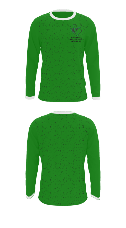 Long Sleeve Performance Shirt, Caddo Mills Middle School Basketball, Men's Basketball, Teamtime, Team time, sublimation, custom sports apparel, team uniforms, spirit wear, spiritwear, sports uniforms, custom shirts, team store, custom team store, fundraiser sports, apparel fundraiser