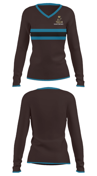 Women's Long Sleeve Vneck Shirt, TRENCH WARRIORS, Football, Teamtime, Team time, sublimation, custom sports apparel, team uniforms, spirit wear, spiritwear, sports uniforms, custom shirts, team store, custom team store, fundraiser sports, apparel fundraiser