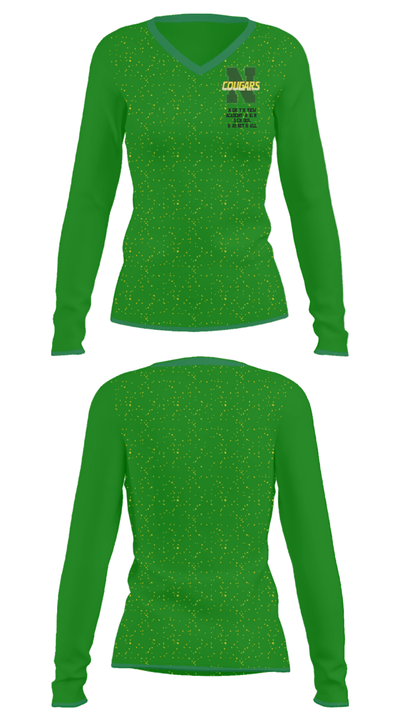 Northview Academy High School Basketball 85405632 Women's Long Sleeve V-neck Shirt - 34
