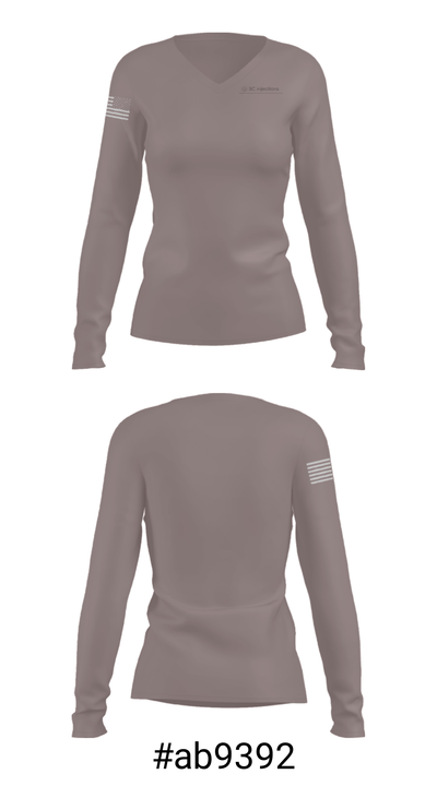 SC injections 97263627 Women's Long Sleeve V-neck Shirt - 20