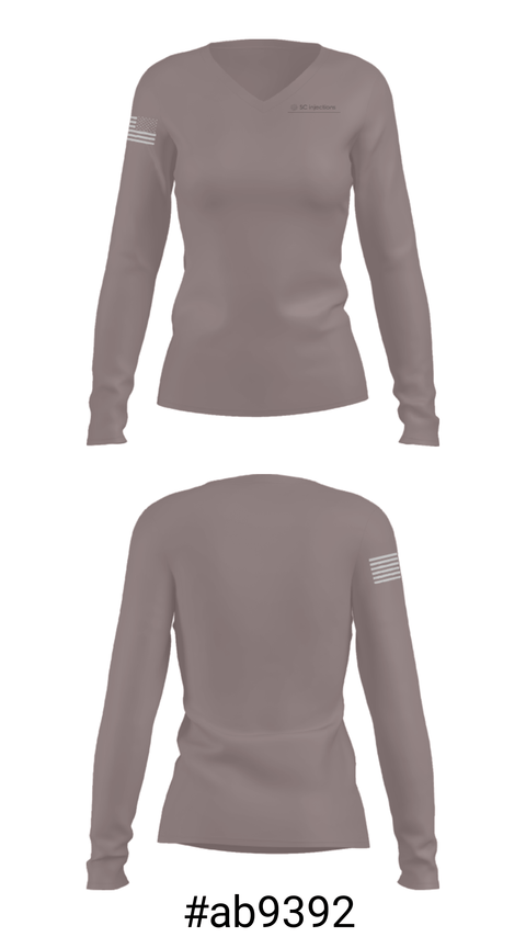 Women's Long Sleeve Vneck Shirt, SC injections, , Teamtime, Team time, sublimation, custom sports apparel, team uniforms, spirit wear, spiritwear, sports uniforms, custom shirts, team store, custom team store, fundraiser sports, apparel fundraiser