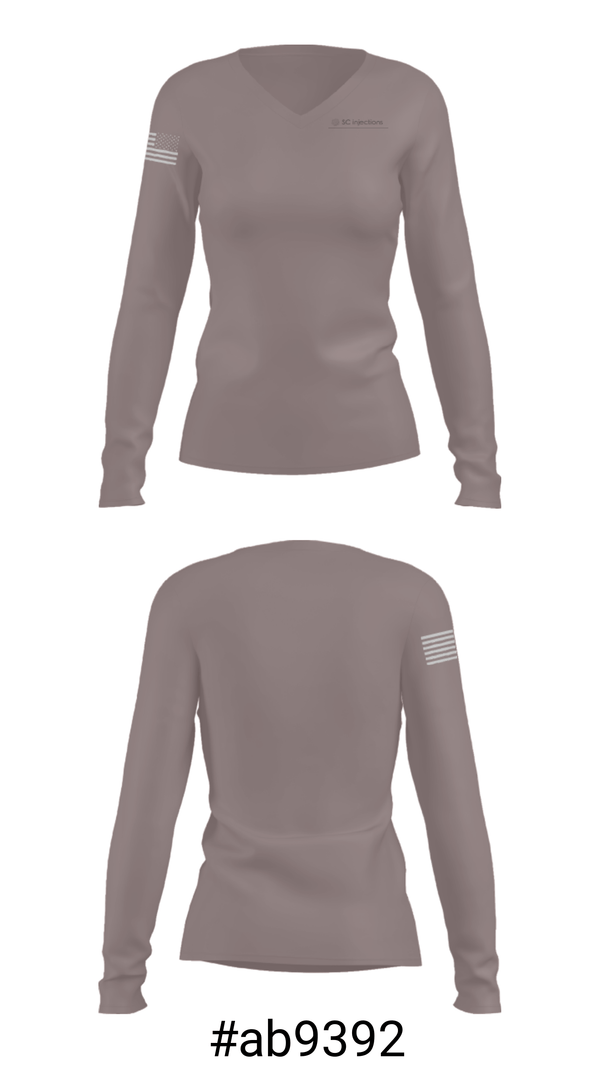 Women's Long Sleeve Vneck Shirt, SC injections, , Teamtime, Team time, sublimation, custom sports apparel, team uniforms, spirit wear, spiritwear, sports uniforms, custom shirts, team store, custom team store, fundraiser sports, apparel fundraiser