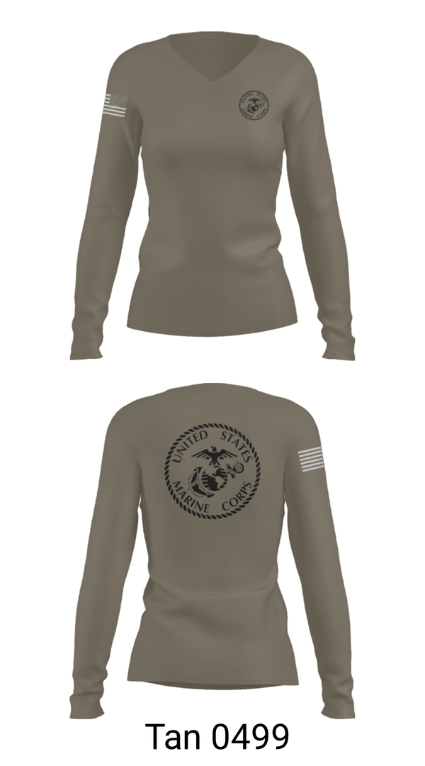 Women's Long Sleeve Vneck Shirt, UHS MCJROTC, Marines, Teamtime, Team time, sublimation, custom sports apparel, team uniforms, spirit wear, spiritwear, sports uniforms, custom shirts, team store, custom team store, fundraiser sports, apparel fundraiser