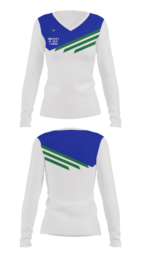 Women's Long Sleeve Vneck Shirt, University Of West Florida, Men's Basketball, Teamtime, Team time, sublimation, custom sports apparel, team uniforms, spirit wear, spiritwear, sports uniforms, custom shirts, team store, custom team store, fundraiser sports, apparel fundraiser
