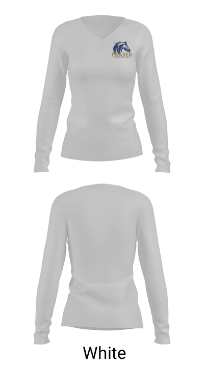 Fraser High School Gymnastics 3305383 Women's Long Sleeve V-neck Shirt - 6