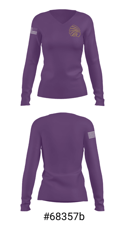 Carlyle High School Basketball 29710204 Women's Long Sleeve V-neck Shirt - 20