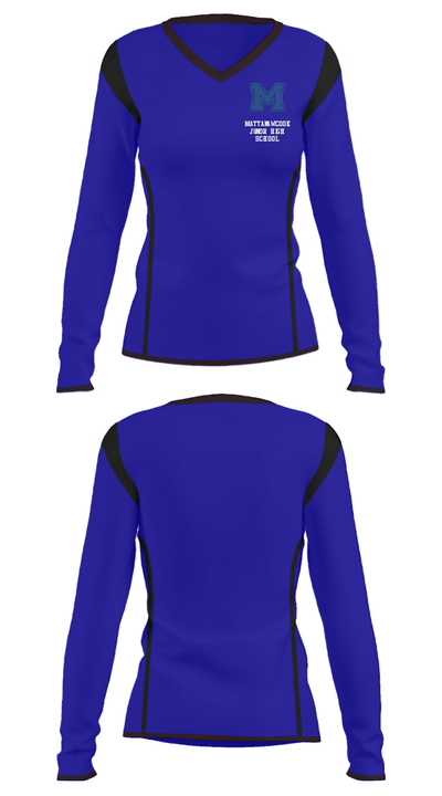 Mattanawcook Junior High School 18128146 Women's Long Sleeve V-neck Shirt - 33