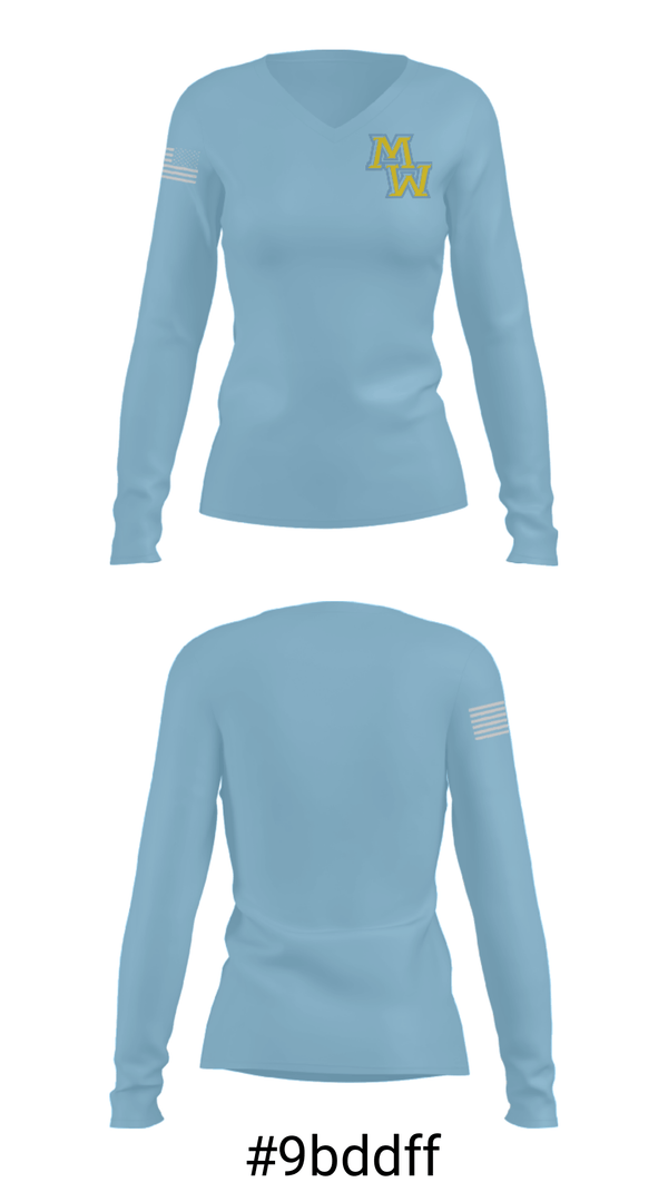 Women's Long Sleeve Vneck Shirt, Maine West High School Wrestling, Wrestling, Teamtime, Team time, sublimation, custom sports apparel, team uniforms, spirit wear, spiritwear, sports uniforms, custom shirts, team store, custom team store, fundraiser sports, apparel fundraiser