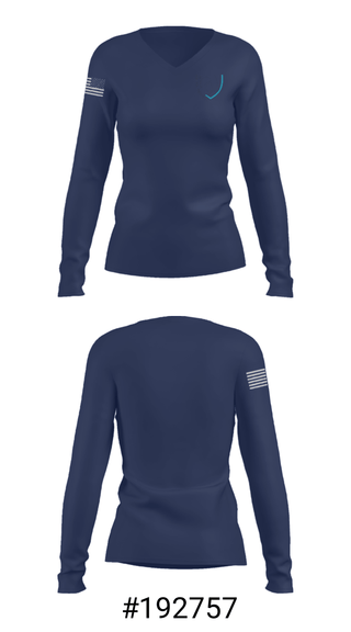 Women's Long Sleeve Vneck Shirt, Akiva School, Spirit Store, Teamtime, Team time, sublimation, custom sports apparel, team uniforms, spirit wear, spiritwear, sports uniforms, custom shirts, team store, custom team store, fundraiser sports, apparel fundraiser
