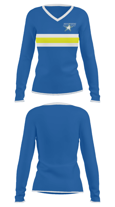 Cunningham School 39568608 Women's Long Sleeve V-neck Shirt - 33