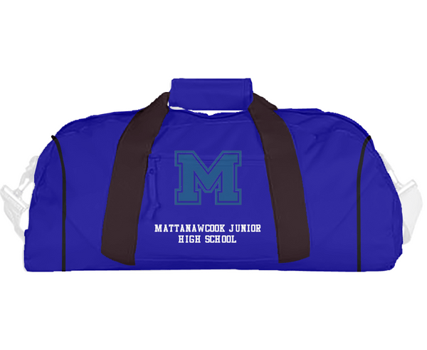 Duffle Bag, Mattanawcook Junior High School, Spirit Store, Teamtime, Team time, sublimation, custom sports apparel, team uniforms, spirit wear, spiritwear, sports uniforms, custom shirts, team store, custom team store, fundraiser sports, apparel fundraiser