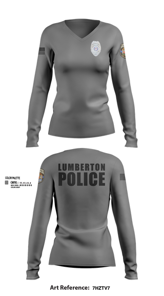 Womens Long Sleeve Vneck Shirt, LUMBERTON POLICE, , Teamtime, Team time, sublimation, custom sports apparel, team uniforms, spirit wear, spiritwear, sports uniforms, custom shirts, team store, custom team store, fundraiser sports, apparel fundraiser