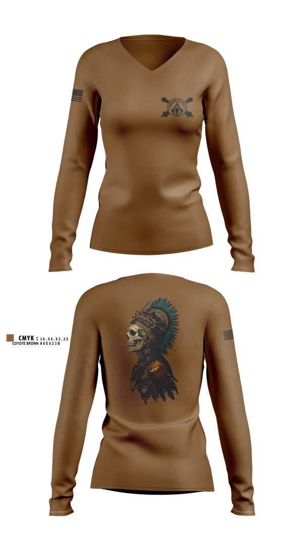 Womens Long Sleeve Vneck Shirt, Azteca, , Teamtime, Team time, sublimation, custom sports apparel, team uniforms, spirit wear, spiritwear, sports uniforms, custom shirts, team store, custom team store, fundraiser sports, apparel fundraiser