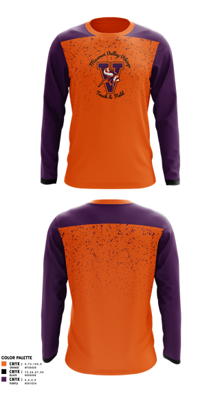Long Sleeve Performance Shirt, Missouri Valley College Track & Field, Track & Field, Teamtime, Team time, sublimation, custom sports apparel, team uniforms, spirit wear, spiritwear, sports uniforms, custom shirts, team store, custom team store, fundraiser sports, apparel fundraiser