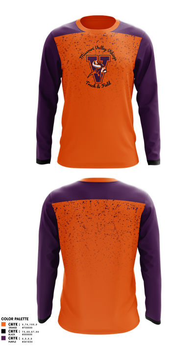 Missouri Valley College Track & Field 54824388 Long Sleeve Performance Shirt 1