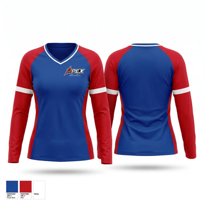 Apex baseball Women's Long Sleeve V-neck Shirt - 1