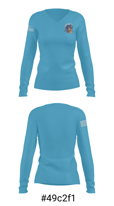 Widefield High School Swimming 46606735 Women's Long Sleeve V-neck Shirt - 20