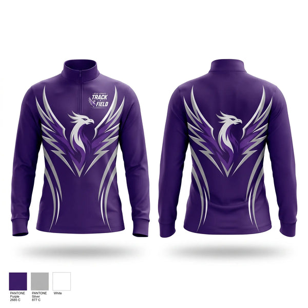 Quarter Zip Jacket, Kyle Legacy Track & Field, Track & Field, Teamtime, Team time, sublimation, custom sports apparel, team uniforms, spirit wear, spiritwear, sports uniforms, custom shirts, team store, custom team store, fundraiser sports, apparel fundraiser