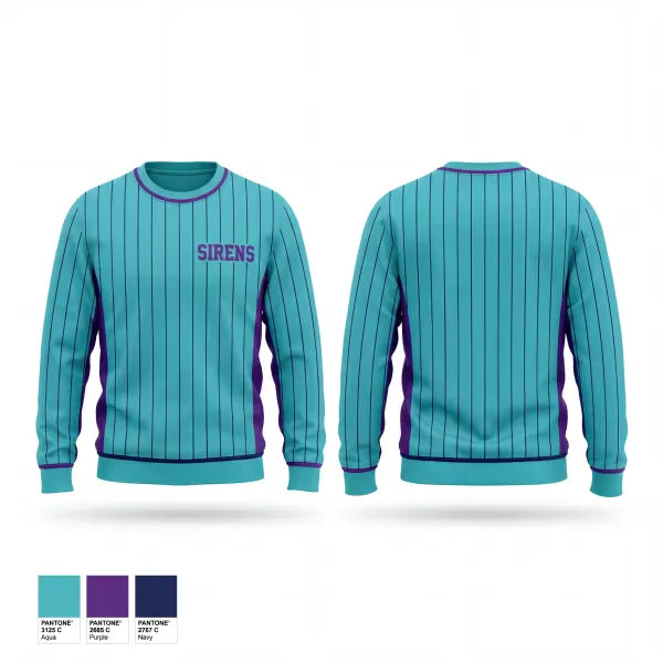 Crew Neck Sweatshirt, Sirens, Softball, Teamtime, Team time, sublimation, custom sports apparel, team uniforms, spirit wear, spiritwear, sports uniforms, custom shirts, team store, custom team store, fundraiser sports, apparel fundraiser