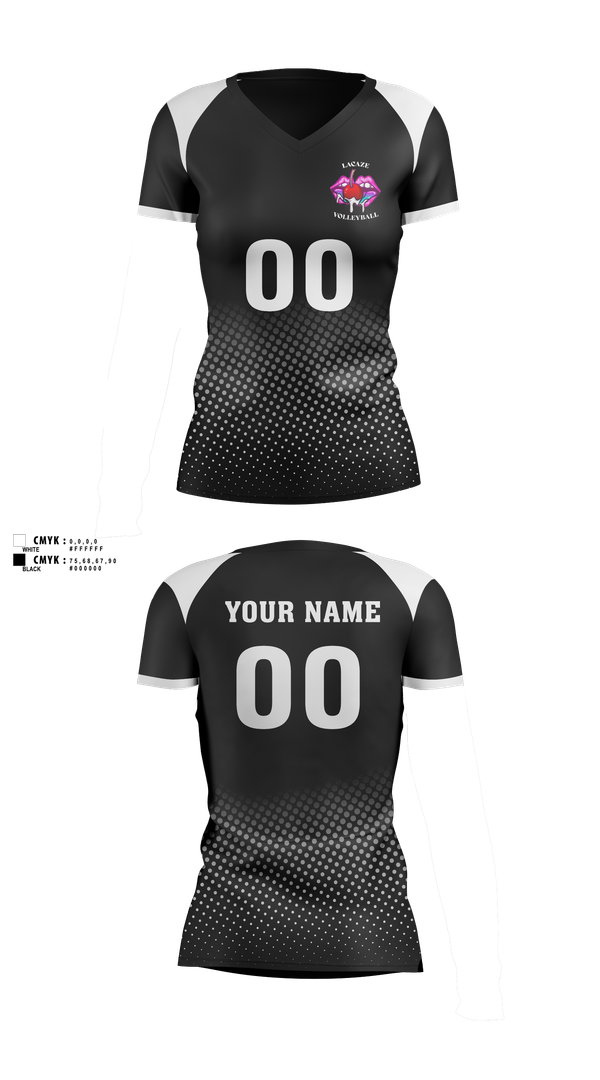 Womens Short Sleeve Vneck Shirt, LaCaze, Women's Volleyball, Teamtime, Team time, sublimation, custom sports apparel, team uniforms, spirit wear, spiritwear, sports uniforms, custom shirts, team store, custom team store, fundraiser sports, apparel fundraiser