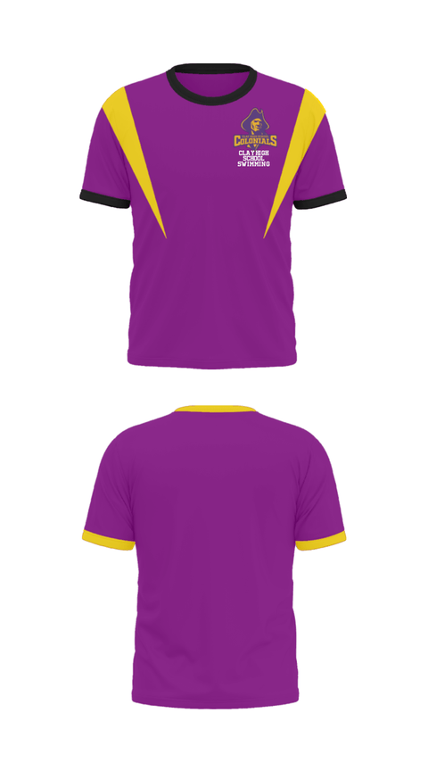 Short Sleeve Performance Shirt, Clay High School Swimming, Swimming, Teamtime, Team time, sublimation, custom sports apparel, team uniforms, spirit wear, spiritwear, sports uniforms, custom shirts, team store, custom team store, fundraiser sports, apparel fundraiser