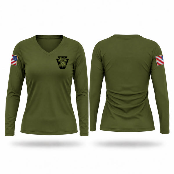 Womens Long Sleeve Vneck Shirt, DEA Philadelphia SRT, Police, Teamtime, Team time, sublimation, custom sports apparel, team uniforms, spirit wear, spiritwear, sports uniforms, custom shirts, team store, custom team store, fundraiser sports, apparel fundraiser