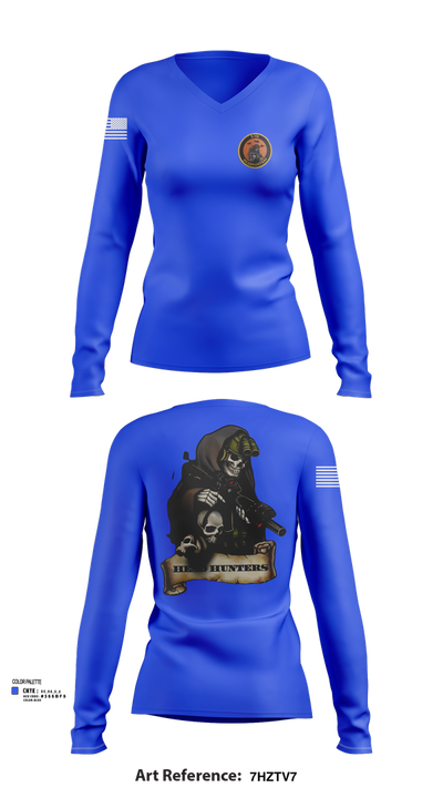 HHC 2-135th AVN REG 2256326 Women's Long Sleeve V-neck Shirt - 103