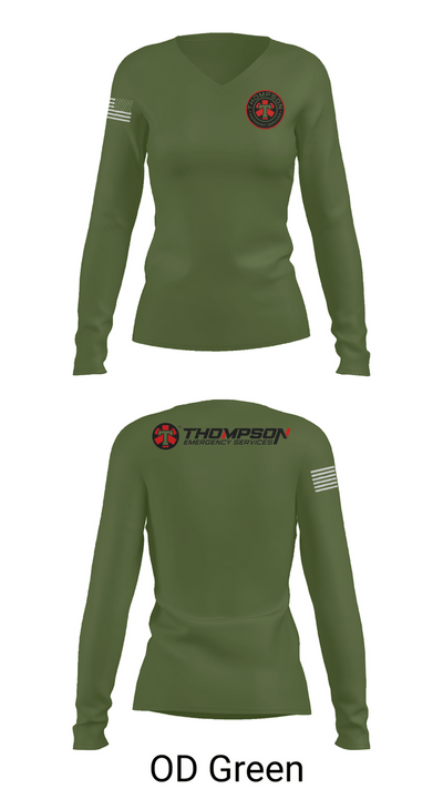 Thompson EMS 59462665 Women's Long Sleeve V-neck Shirt - 57