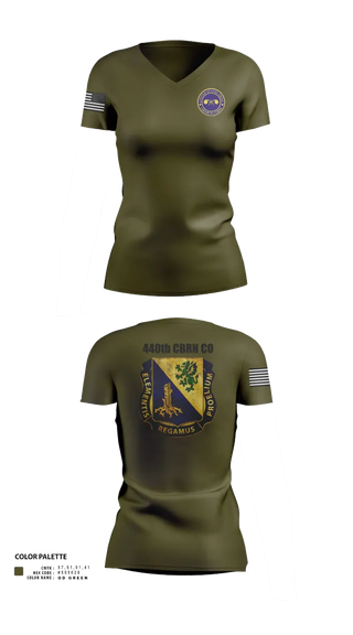 Womens Short Sleeve Vneck Shirt, 440th CBRN CO, , Teamtime, Team time, sublimation, custom sports apparel, team uniforms, spirit wear, spiritwear, sports uniforms, custom shirts, team store, custom team store, fundraiser sports, apparel fundraiser
