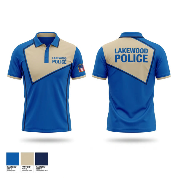 Short Sleeve Performance Polo, Lakewood Police, Police, Teamtime, Team time, sublimation, custom sports apparel, team uniforms, spirit wear, spiritwear, sports uniforms, custom shirts, team store, custom team store, fundraiser sports, apparel fundraiser