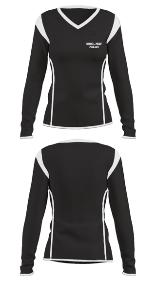 Women's Long Sleeve Vneck Shirt, Barrel Proof Podcast, , Teamtime, Team time, sublimation, custom sports apparel, team uniforms, spirit wear, spiritwear, sports uniforms, custom shirts, team store, custom team store, fundraiser sports, apparel fundraiser