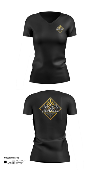 Womens Short Sleeve Vneck Shirt, Pinnacle Martial Arts, , Teamtime, Team time, sublimation, custom sports apparel, team uniforms, spirit wear, spiritwear, sports uniforms, custom shirts, team store, custom team store, fundraiser sports, apparel fundraiser