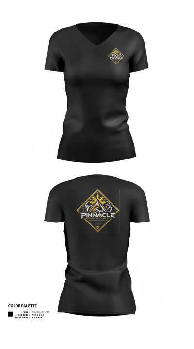 Pinnacle Martial Arts 28485454 Women's Short Sleeve V-neck Shirt - 100