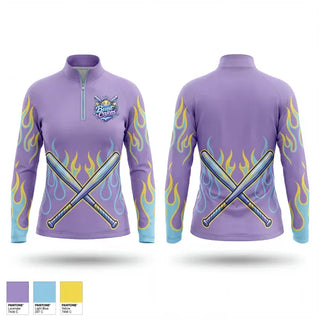 Quarter Zip Jacket, Firecrackers and Bunt Girls, Softball, Teamtime, Team time, sublimation, custom sports apparel, team uniforms, spirit wear, spiritwear, sports uniforms, custom shirts, team store, custom team store, fundraiser sports, apparel fundraiser