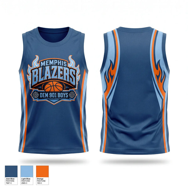 Mens Basketball Jersey, Memphis Blazers, Men's Basketball, Teamtime, Team time, sublimation, custom sports apparel, team uniforms, spirit wear, spiritwear, sports uniforms, custom shirts, team store, custom team store, fundraiser sports, apparel fundraiser