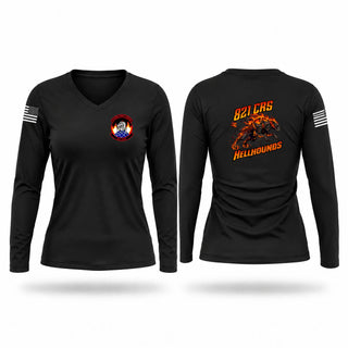 Womens Long Sleeve Vneck Shirt, 821 CRS, Air Force, Teamtime, Team time, sublimation, custom sports apparel, team uniforms, spirit wear, spiritwear, sports uniforms, custom shirts, team store, custom team store, fundraiser sports, apparel fundraiser